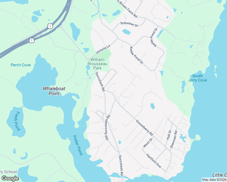 map of restaurants, bars, coffee shops, grocery stores, and more near 30 Gooseberry Road in South Kingstown