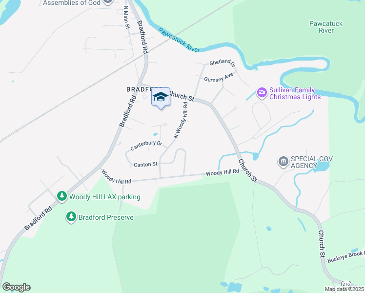 map of restaurants, bars, coffee shops, grocery stores, and more near 17 Fields View Road in Westerly