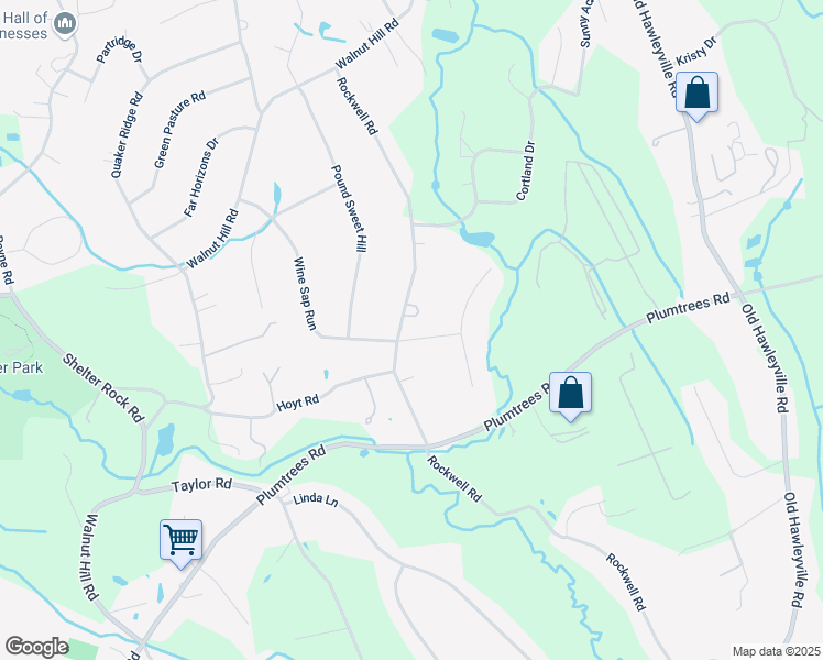 map of restaurants, bars, coffee shops, grocery stores, and more near 117 Rockwell Road in Bethel