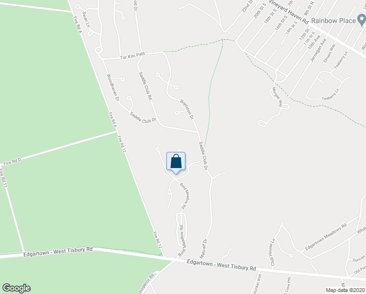 map of restaurants, bars, coffee shops, grocery stores, and more near 22 Bold Meadow Lane in Edgartown