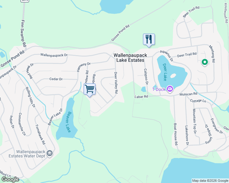 map of restaurants, bars, coffee shops, grocery stores, and more near 29 Deer Valley Road in Lake Ariel