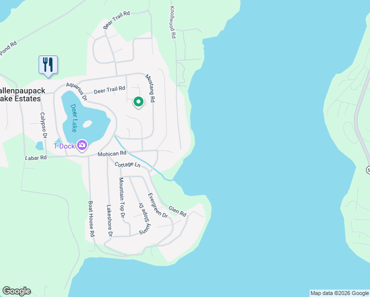 map of restaurants, bars, coffee shops, grocery stores, and more near 2 Knollwood Rd in Wayne