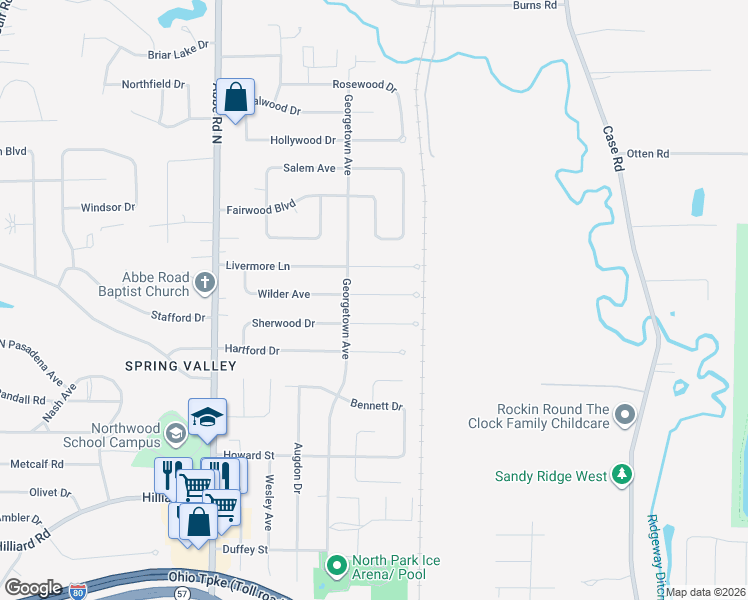 map of restaurants, bars, coffee shops, grocery stores, and more near 921 Wilder Avenue in Elyria
