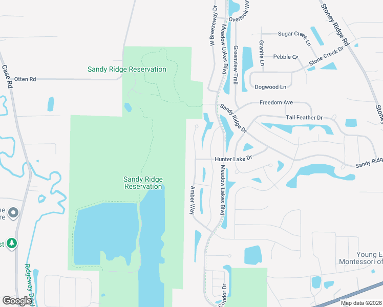 map of restaurants, bars, coffee shops, grocery stores, and more near 6528 Amber Way in North Ridgeville