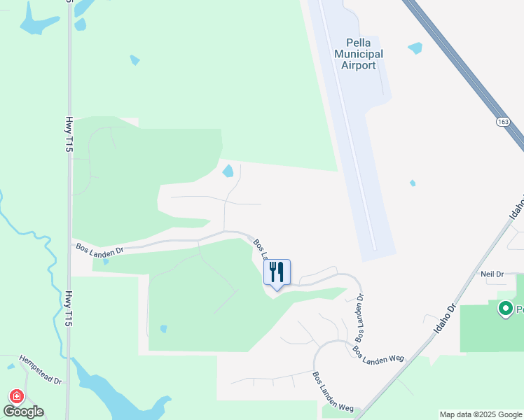 map of restaurants, bars, coffee shops, grocery stores, and more near 2505 Hemel Drive in Pella