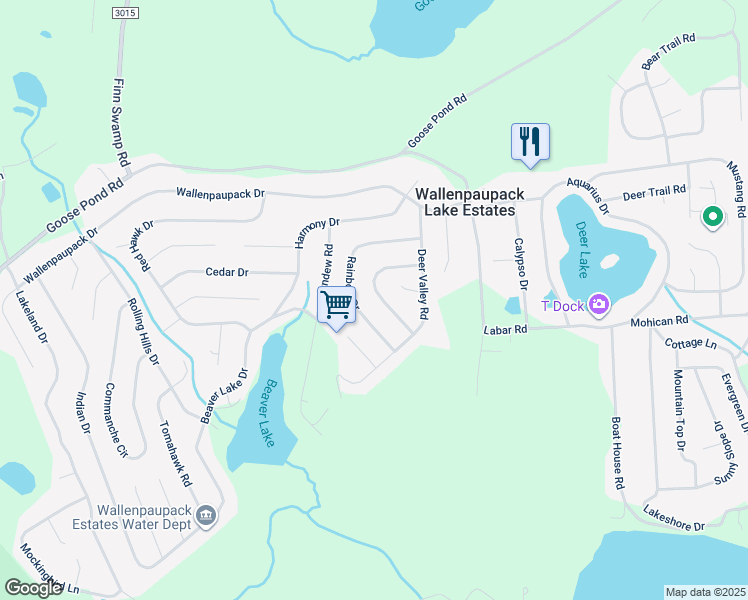 map of restaurants, bars, coffee shops, grocery stores, and more near Green Valley Circle in Lake Ariel