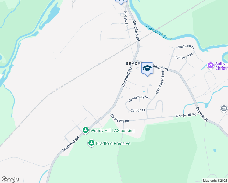 map of restaurants, bars, coffee shops, grocery stores, and more near 290 Bradford Road in Westerly