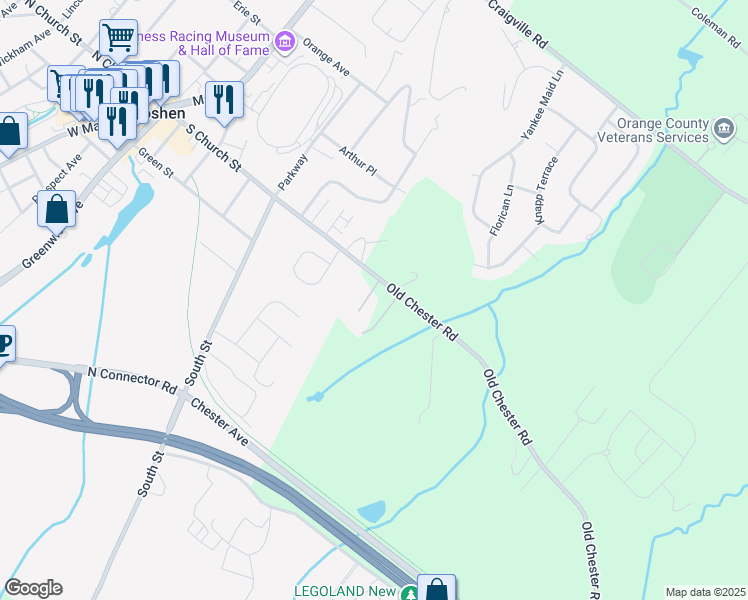 map of restaurants, bars, coffee shops, grocery stores, and more near 1 Lisa Lane in Goshen