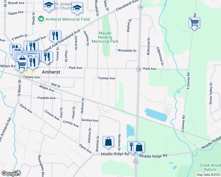 map of restaurants, bars, coffee shops, grocery stores, and more near 359 Taylor Avenue in Amherst