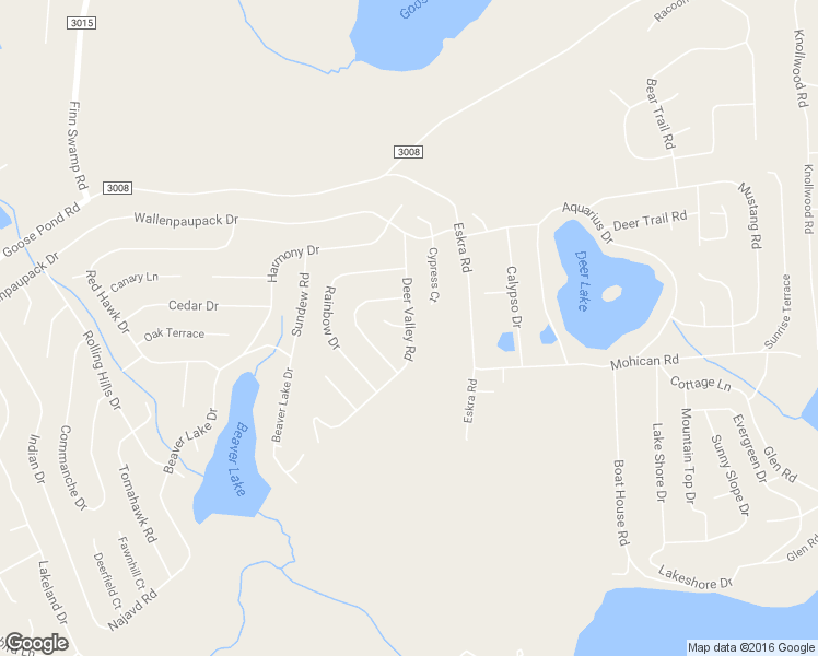 map of restaurants, bars, coffee shops, grocery stores, and more near Deer Valley Road in Wayne County