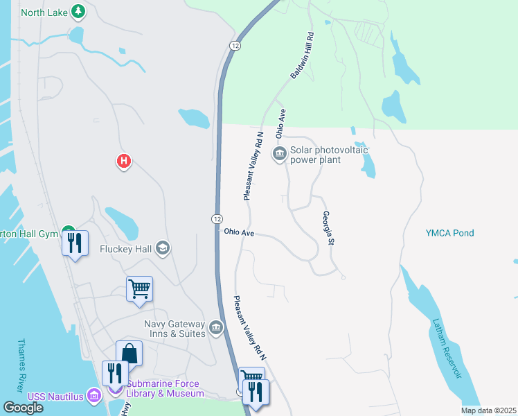 map of restaurants, bars, coffee shops, grocery stores, and more near 20 Murphy's Drive in Groton