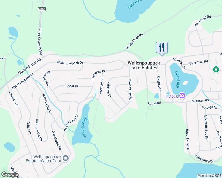 map of restaurants, bars, coffee shops, grocery stores, and more near 1040 Rainbow Drive in Lake Ariel