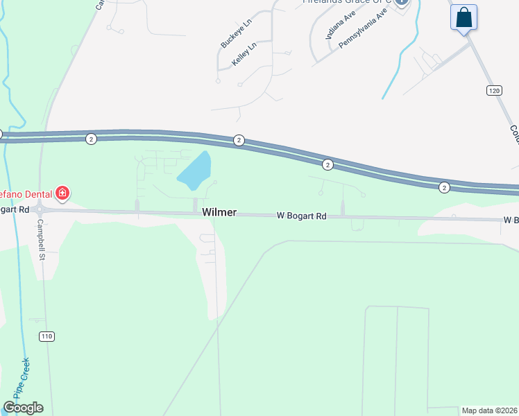 map of restaurants, bars, coffee shops, grocery stores, and more near 1105 West Bogart Road in Sandusky