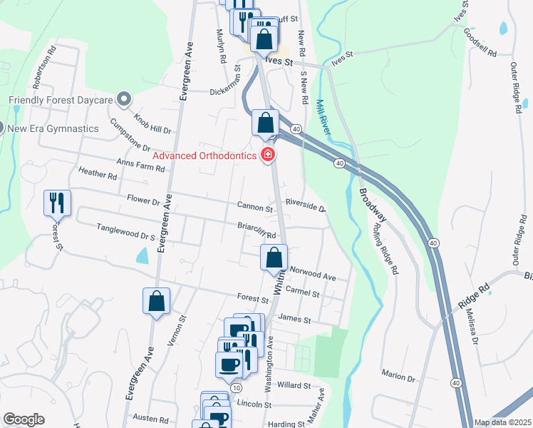 map of restaurants, bars, coffee shops, grocery stores, and more near 20 Cannon Street in Hamden
