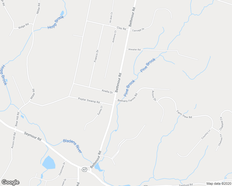 map of restaurants, bars, coffee shops, grocery stores, and more near 112 Bethmour Road in Bethany