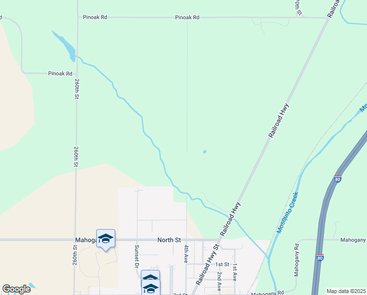 map of restaurants, bars, coffee shops, grocery stores, and more near 26384 265th Street in Underwood
