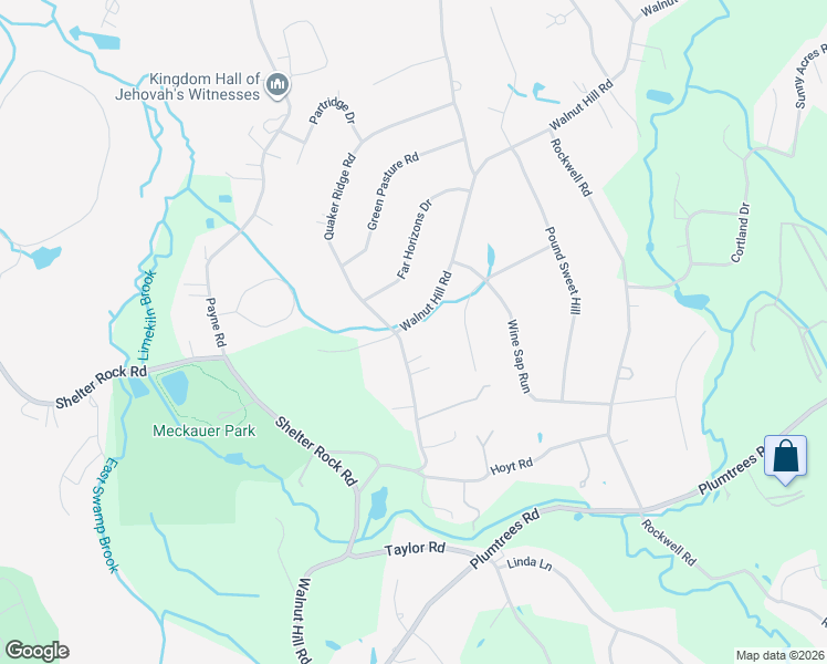 map of restaurants, bars, coffee shops, grocery stores, and more near 63 Walnut Hill Road in Bethel