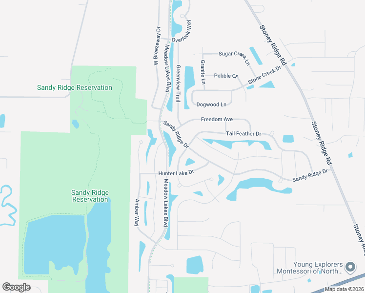 map of restaurants, bars, coffee shops, grocery stores, and more near 37471 Sandy Ridge Drive in North Ridgeville