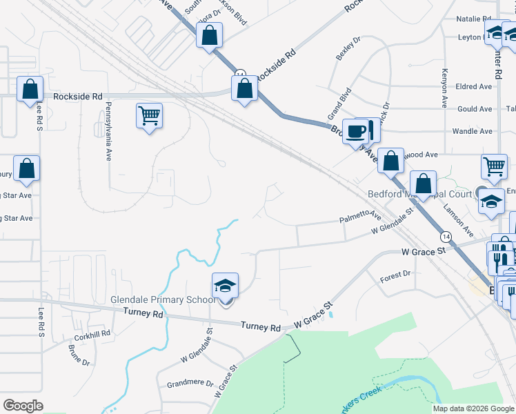 map of restaurants, bars, coffee shops, grocery stores, and more near 208 Regina Drive in Bedford