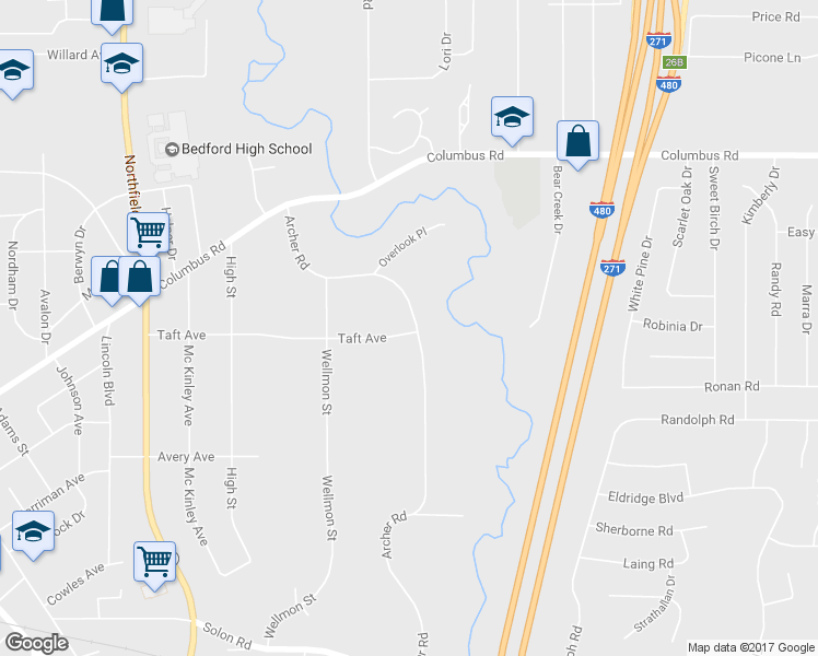 map of restaurants, bars, coffee shops, grocery stores, and more near 824 Archer Road in Bedford