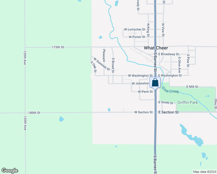 map of restaurants, bars, coffee shops, grocery stores, and more near in What Cheer