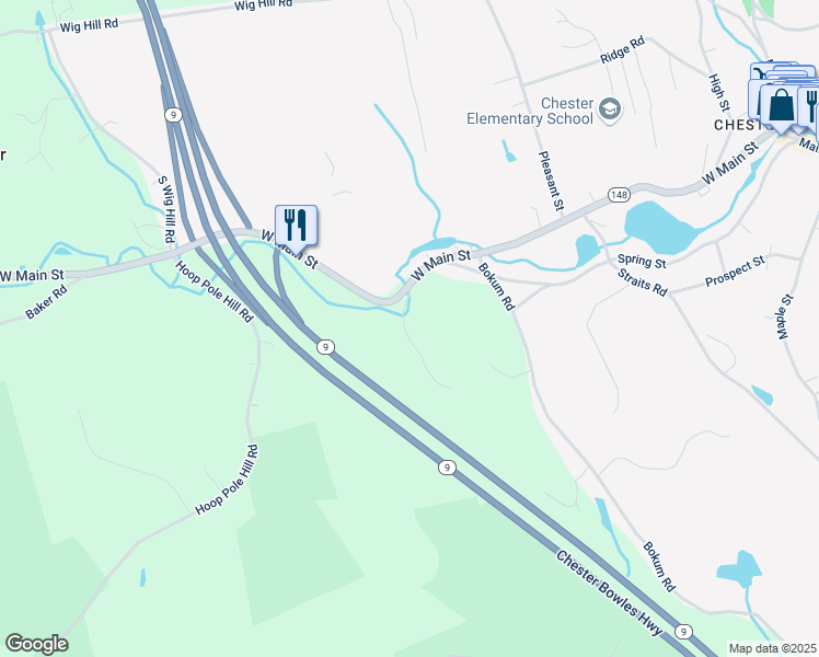 map of restaurants, bars, coffee shops, grocery stores, and more near 3 High Street in Chester