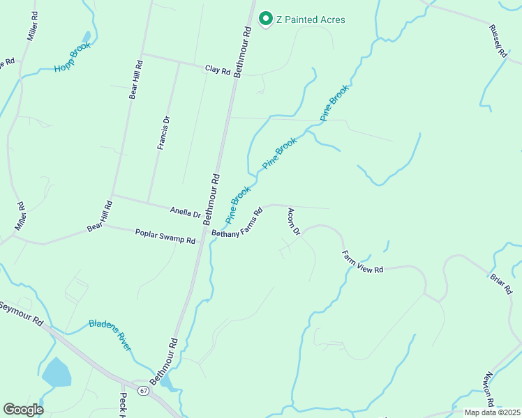 map of restaurants, bars, coffee shops, grocery stores, and more near 44 Bethany Farms Road in Bethany