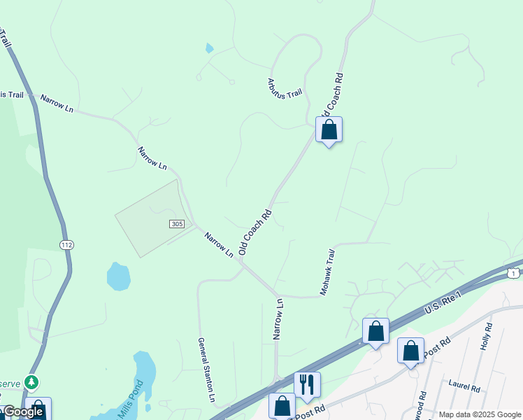 map of restaurants, bars, coffee shops, grocery stores, and more near 34 Old Coach Road in Charlestown