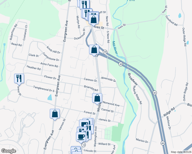 map of restaurants, bars, coffee shops, grocery stores, and more near 2777 Connecticut 10 in Hamden