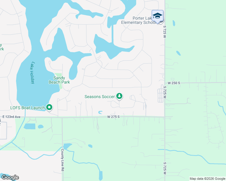 map of restaurants, bars, coffee shops, grocery stores, and more near 1902 Loganberry Lane in Crown Point