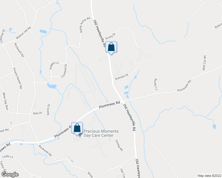 map of restaurants, bars, coffee shops, grocery stores, and more near 88 Old Hawleyville Road in Bethel