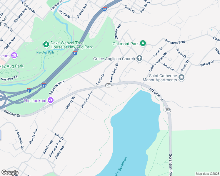 map of restaurants, bars, coffee shops, grocery stores, and more near 1901 Cleveland Avenue in Scranton