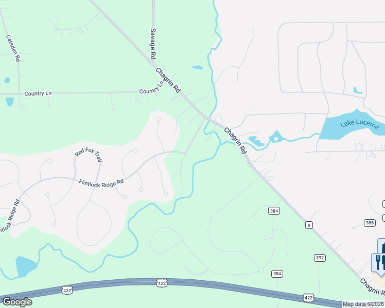 map of restaurants, bars, coffee shops, grocery stores, and more near 8133 Chagrin Road in Chagrin Falls