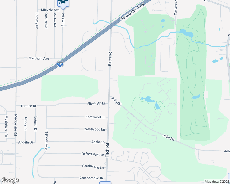 map of restaurants, bars, coffee shops, grocery stores, and more near 6363 Fitch Road in Cuyahoga County