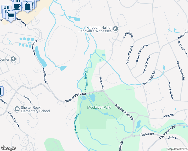 map of restaurants, bars, coffee shops, grocery stores, and more near 22 Payne Road in Bethel