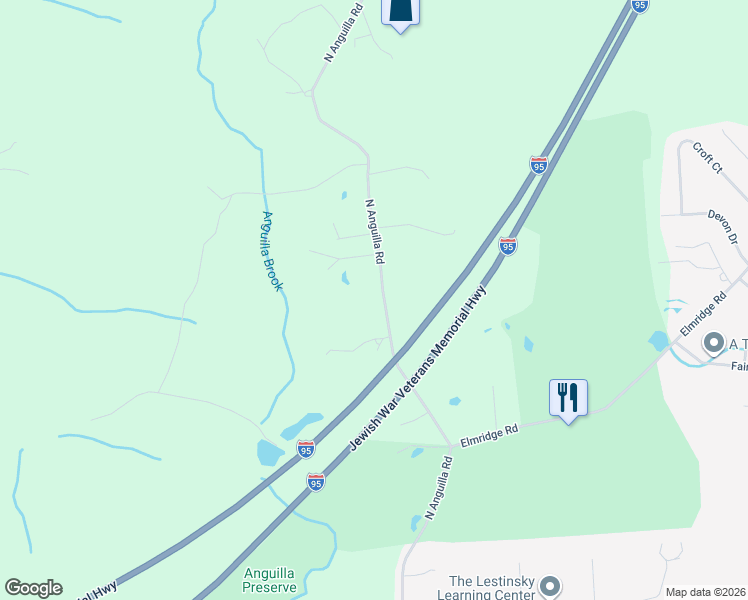 map of restaurants, bars, coffee shops, grocery stores, and more near 215 North Anguilla Road in Stonington