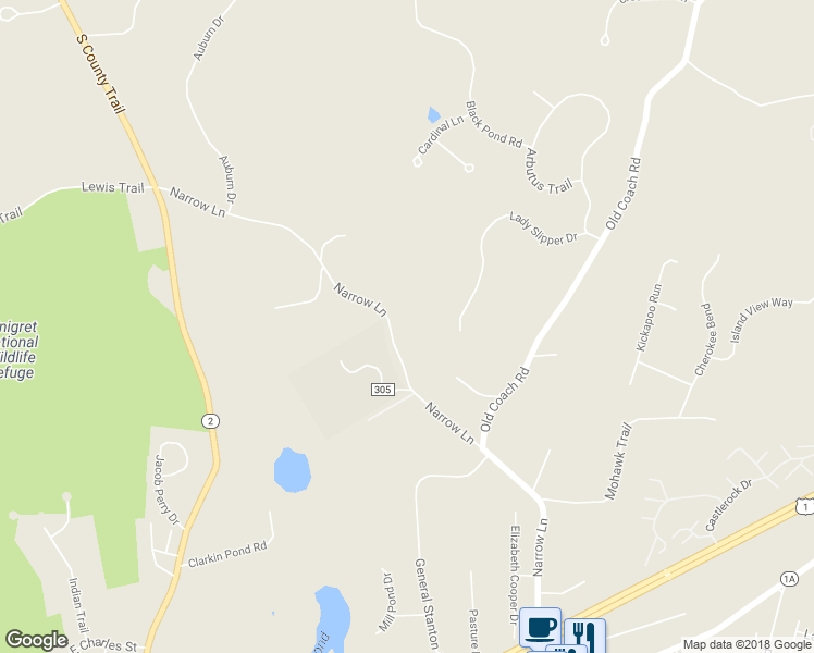 map of restaurants, bars, coffee shops, grocery stores, and more near 126 Narrow Lane in Charlestown