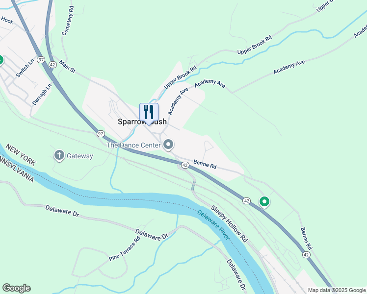 map of restaurants, bars, coffee shops, grocery stores, and more near 8 Main Street in Sparrow Bush