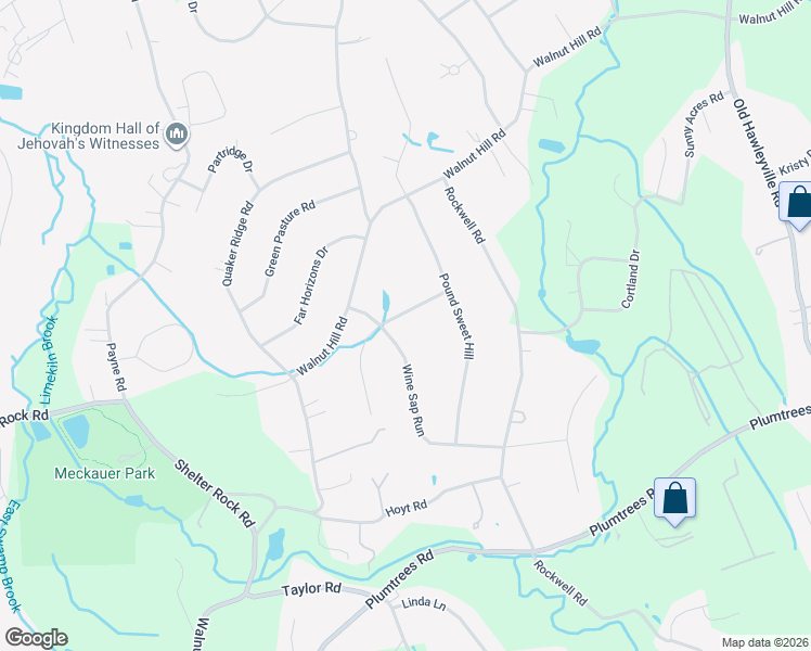 map of restaurants, bars, coffee shops, grocery stores, and more near 8 Apple Tree Road in Bethel