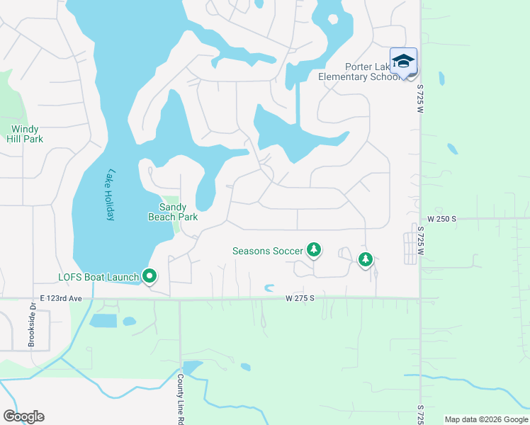 map of restaurants, bars, coffee shops, grocery stores, and more near 2215 Coldspring Road in Crown Point