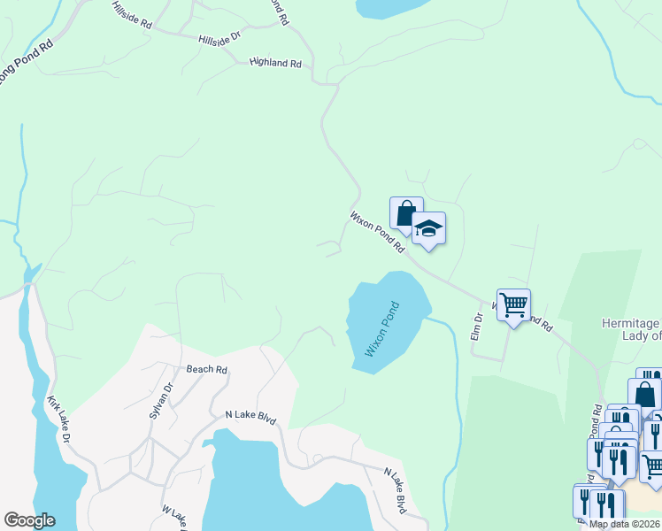 map of restaurants, bars, coffee shops, grocery stores, and more near 18 Split Rock Road in Mahopac