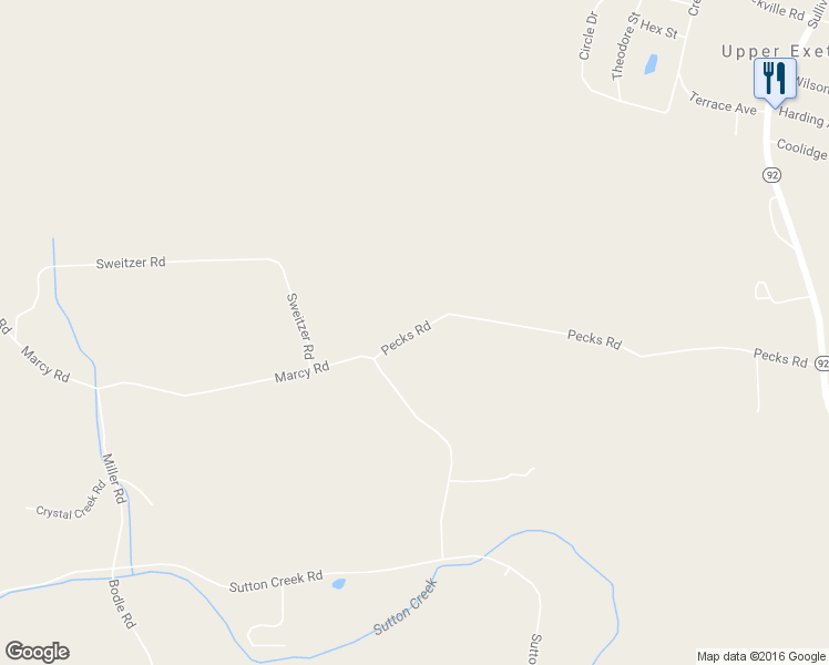 map of restaurants, bars, coffee shops, grocery stores, and more near Pecks Road in Pittston