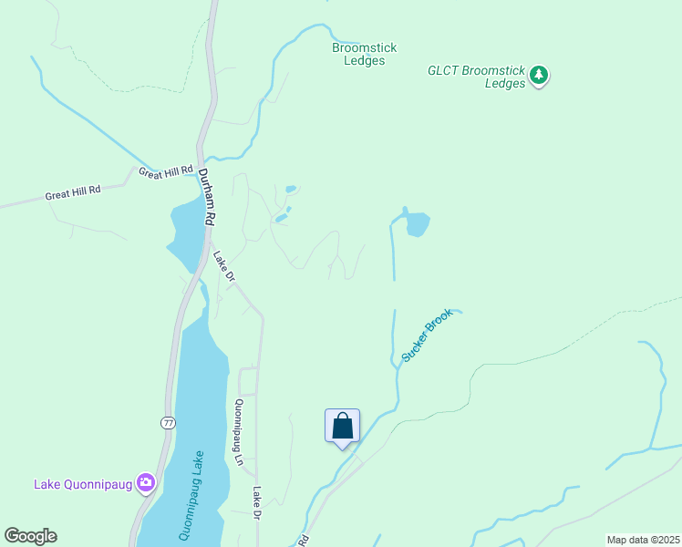 map of restaurants, bars, coffee shops, grocery stores, and more near 105 Wauwinet Trail in Guilford