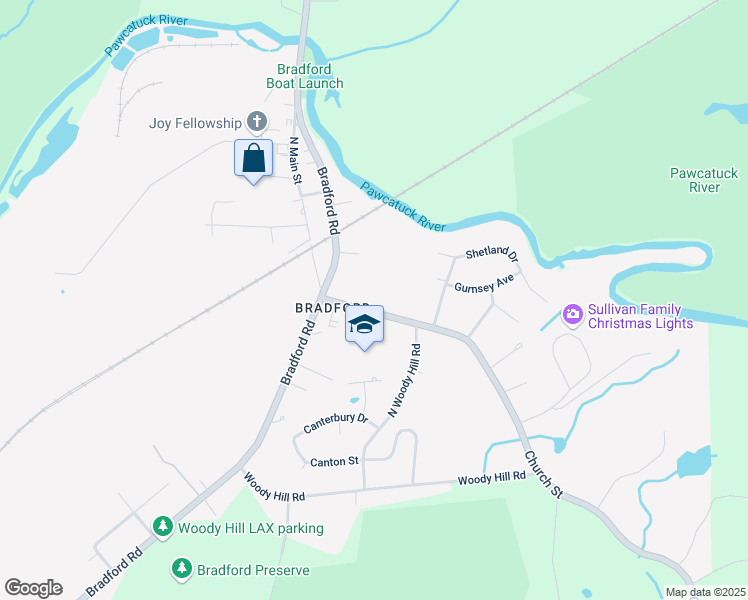 map of restaurants, bars, coffee shops, grocery stores, and more near 31 Church Street in Westerly