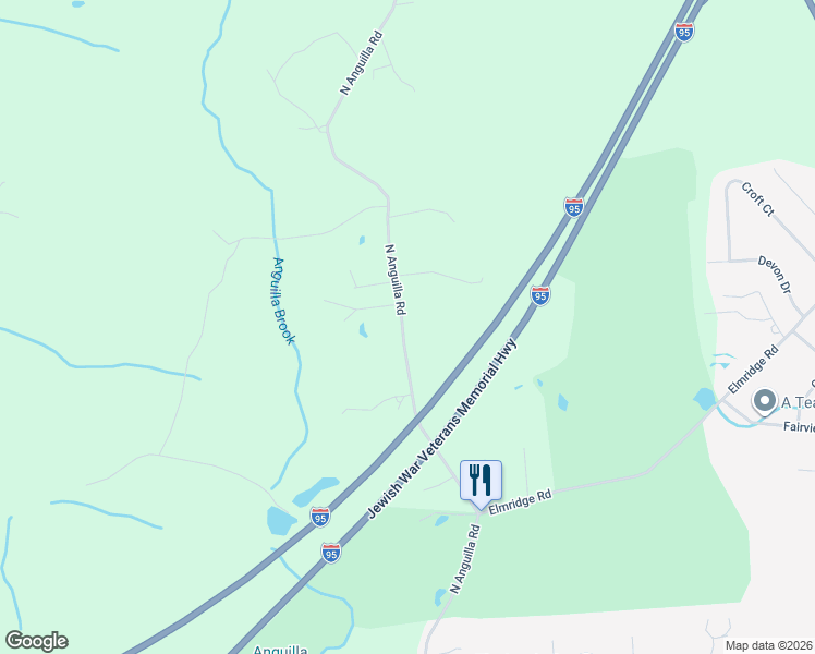 map of restaurants, bars, coffee shops, grocery stores, and more near 215 North Anguilla Road in Stonington