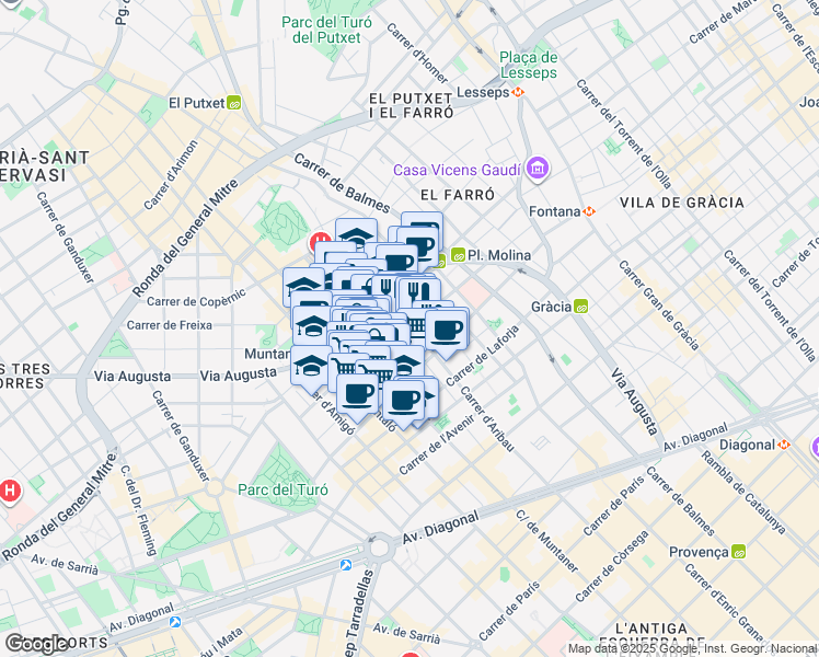 map of restaurants, bars, coffee shops, grocery stores, and more near in 