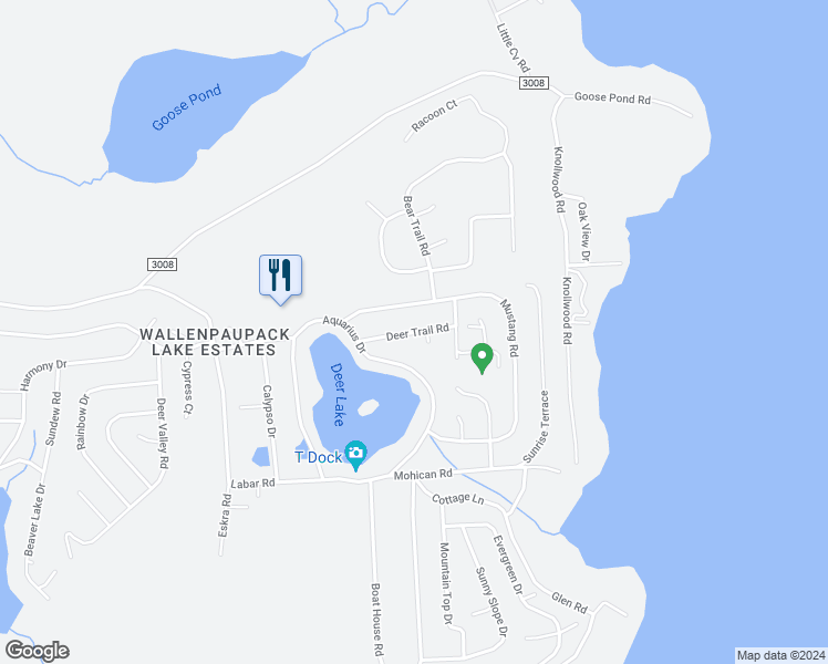 map of restaurants, bars, coffee shops, grocery stores, and more near Deer Trail Road in Lake Ariel