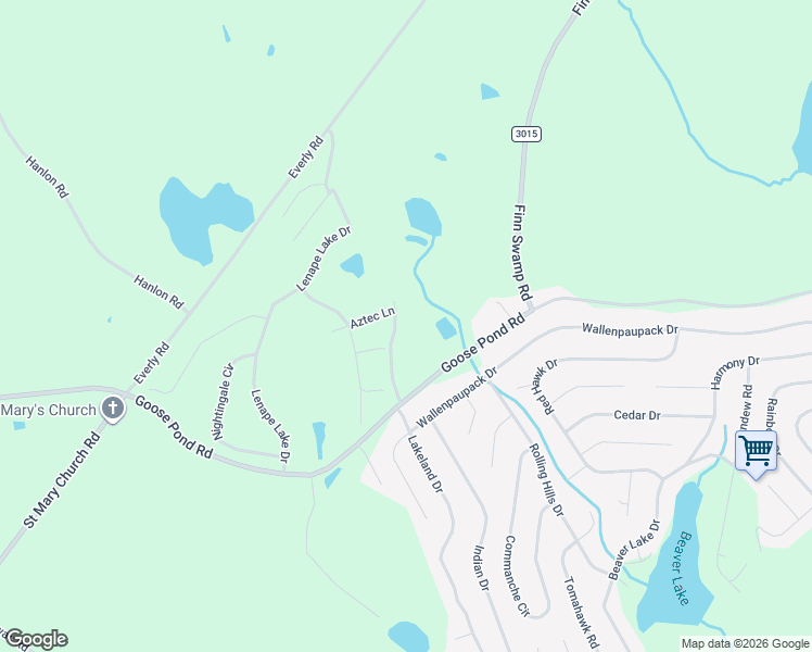 map of restaurants, bars, coffee shops, grocery stores, and more near 845 Goose Pond Road in Lake Ariel