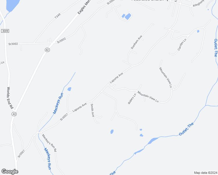 map of restaurants, bars, coffee shops, grocery stores, and more near Mountain View Lane in Eagles Mere