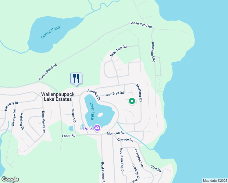 map of restaurants, bars, coffee shops, grocery stores, and more near Deer Trail Road in Lake Ariel